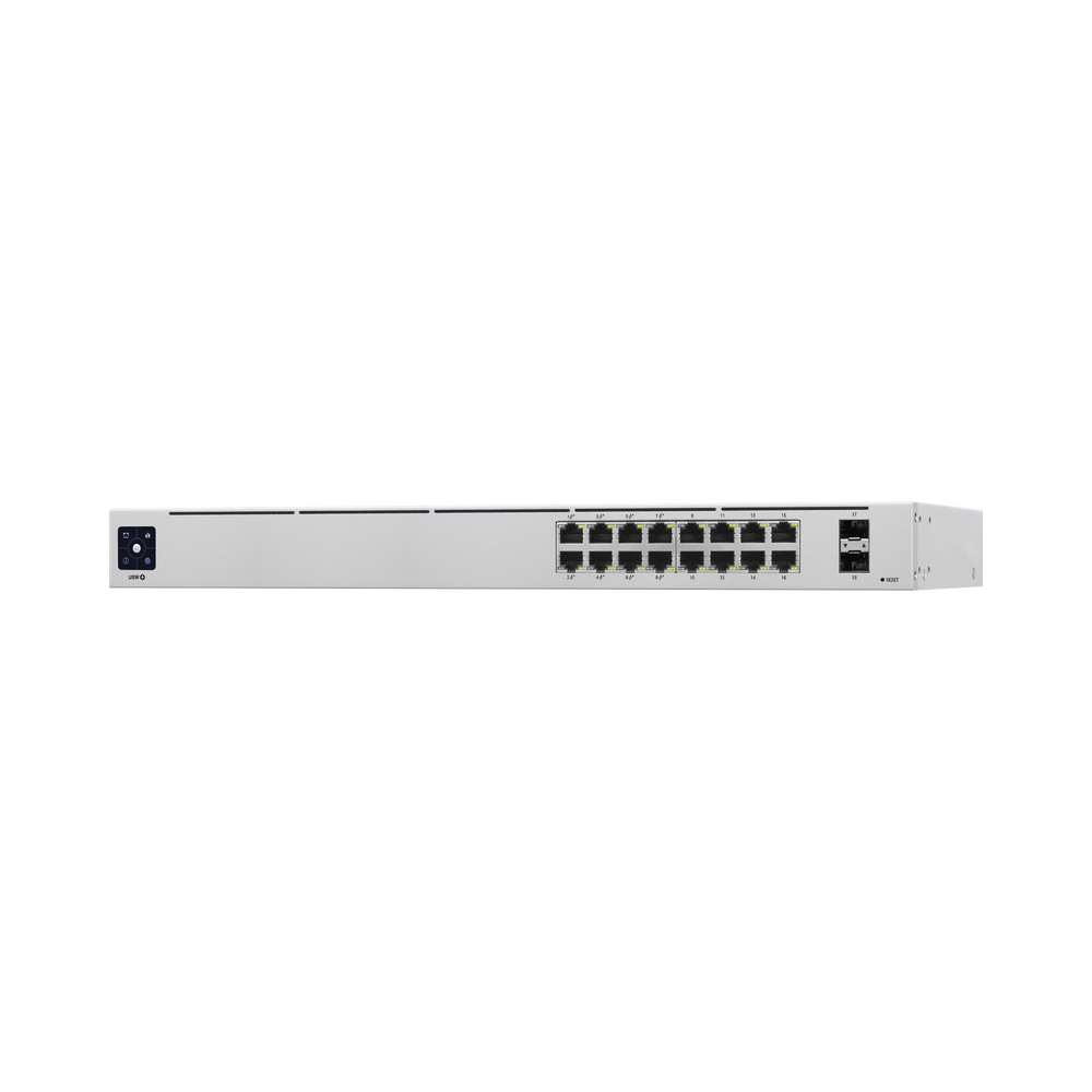 UniFi Switch USW-16-POE Gen2, Capa 2 de 16 puertos (8 puertos PoE 802.3af/at + 8 puertos Gigabit) + 2 puertos 1G SFP, 42W, pantalla informativa - Imagen 2
