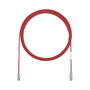 Cable de Parcheo TX6, UTP Cat6, Di?metro Reducido (28AWG), Color Rojo, 0.3 Metros (1 Pie)