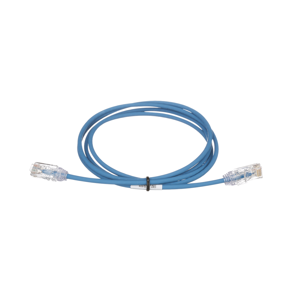 Cable de Parcheo TX6, UTP Cat6, Di?metro Reducido (28AWG), Color Azul, 0.91 metros (3 pies)