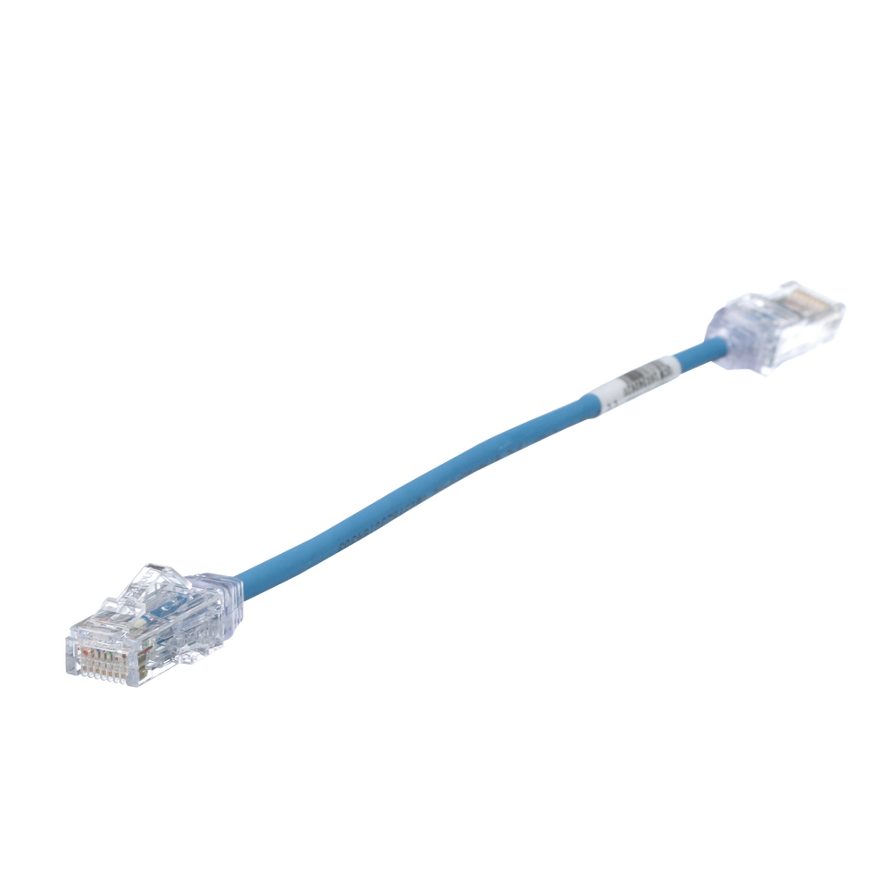 Cable de Parcheo TX6, UTP Cat6, Di?metro Reducido (28AWG), Color Azul, 20.2 cm (8 Pulgadas)