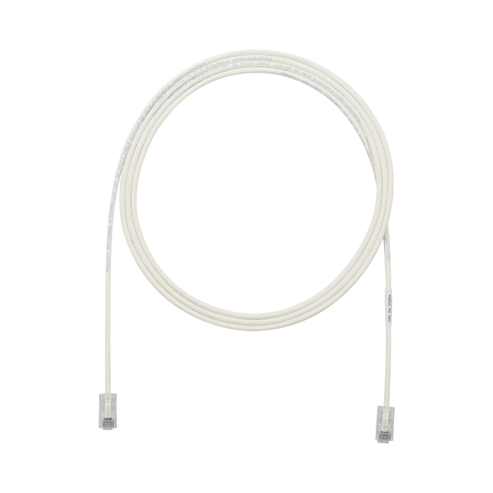 Cable de Parcheo UTP Cat6A, CM/LSZH, Di?metro Reducido (28AWG), Color Blanco Mate, 3.05 Metros (10 Pies)