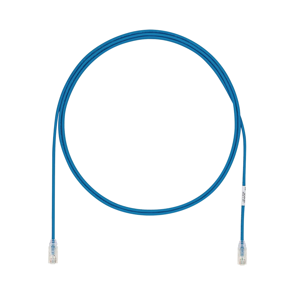 Cable de Parcheo UTP Cat6A, CM/LSZH, Di?metro Reducido (28AWG), Color Azul, 6.1 Metros (20 Pies)