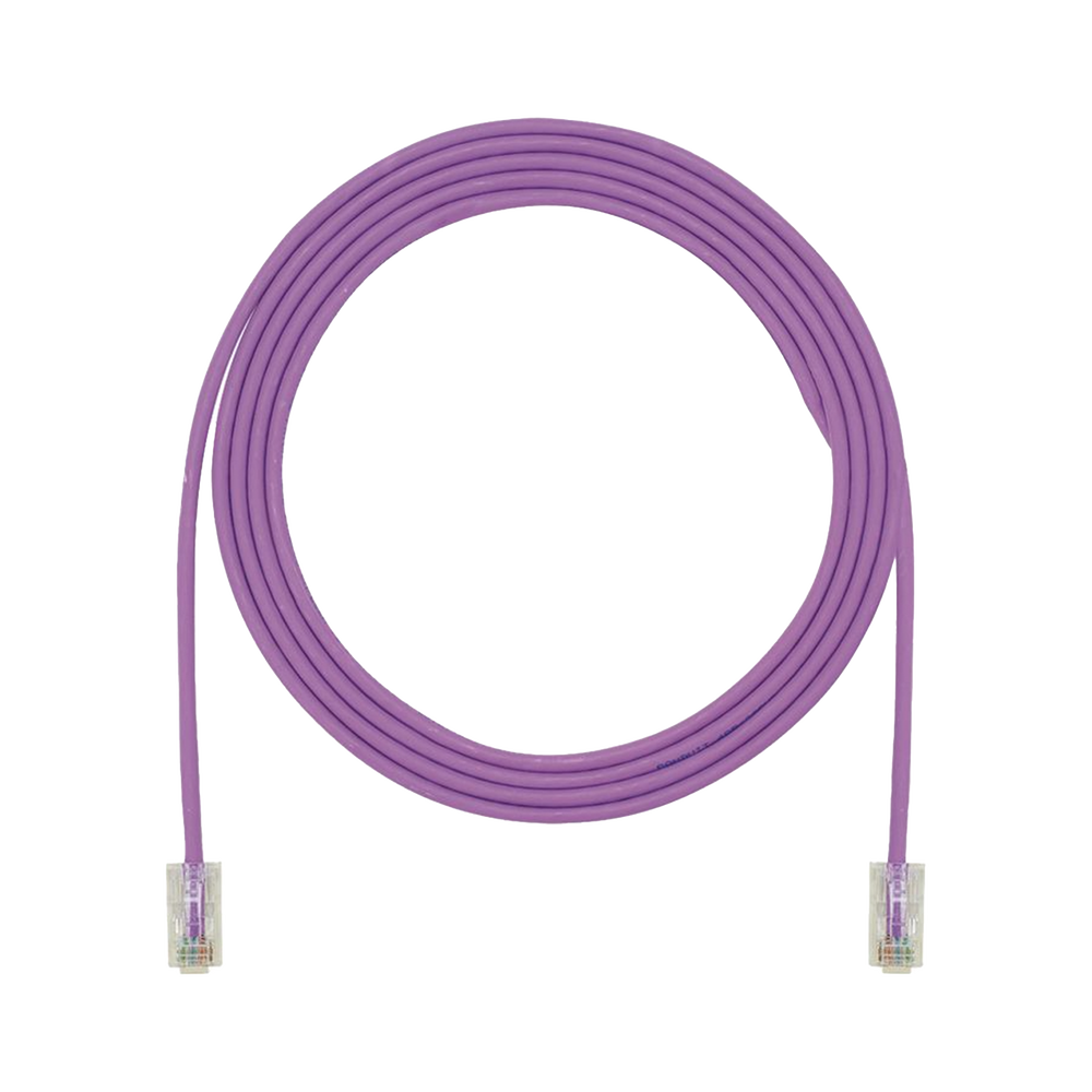 Cable de Parcheo UTP Cat6A, CM/LSZH, Di?metro Reducido (28AWG), Color Violeta, 0.91 Metros (3 Pies)