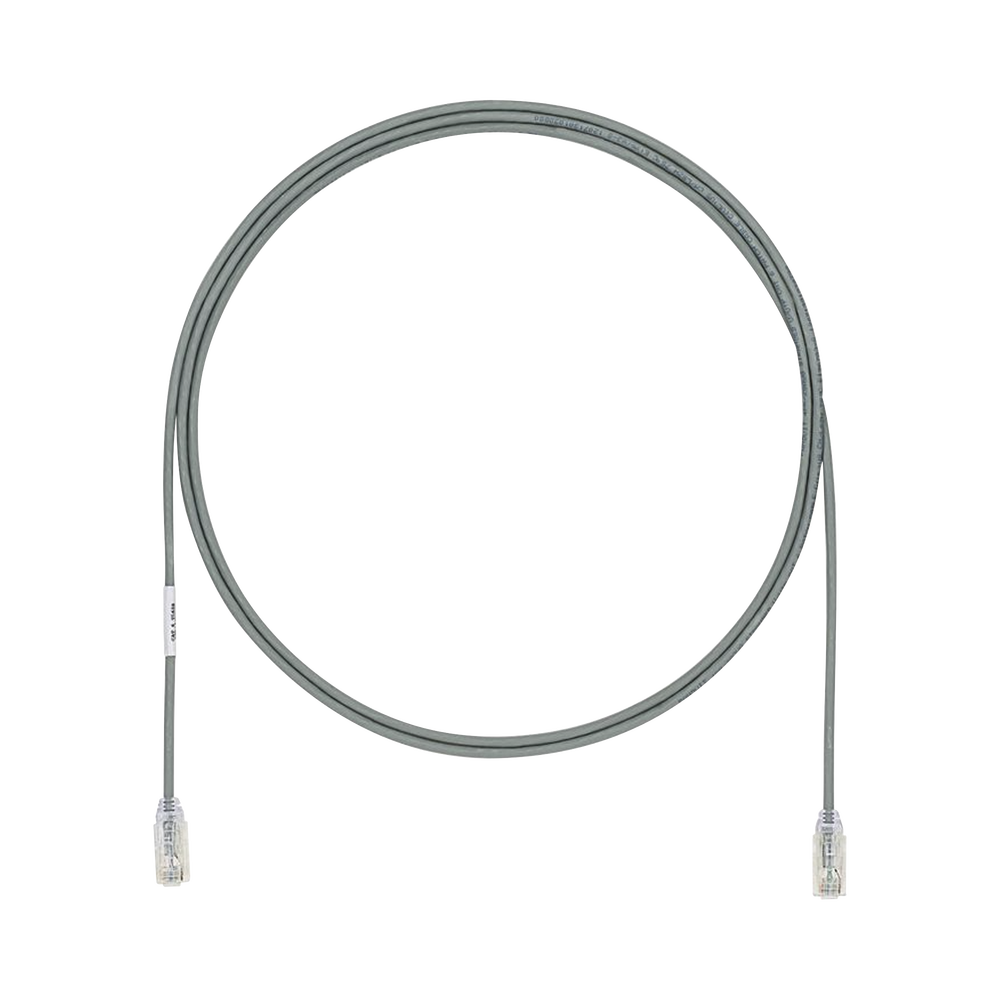 Cable de Parcheo UTP Cat6A, CM/LSZH, Di?metro Reducido (28AWG), Color Gris, 1.83 Metros (6 Pies)