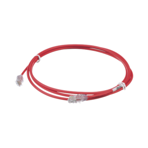 Cable de Parcheo UTP Cat6A, CM/LSZH, Di?metro Reducido (28AWG), Color Rojo, 2.13 Metros (7 Pies)