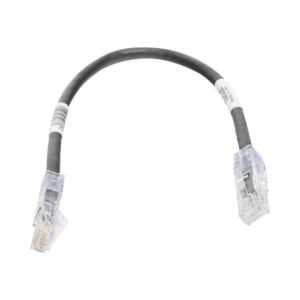 Cable de Parcheo TX6, UTP Cat6, 24 AWG, CM, Color Negro, 0.3 Metros (1 Pie)