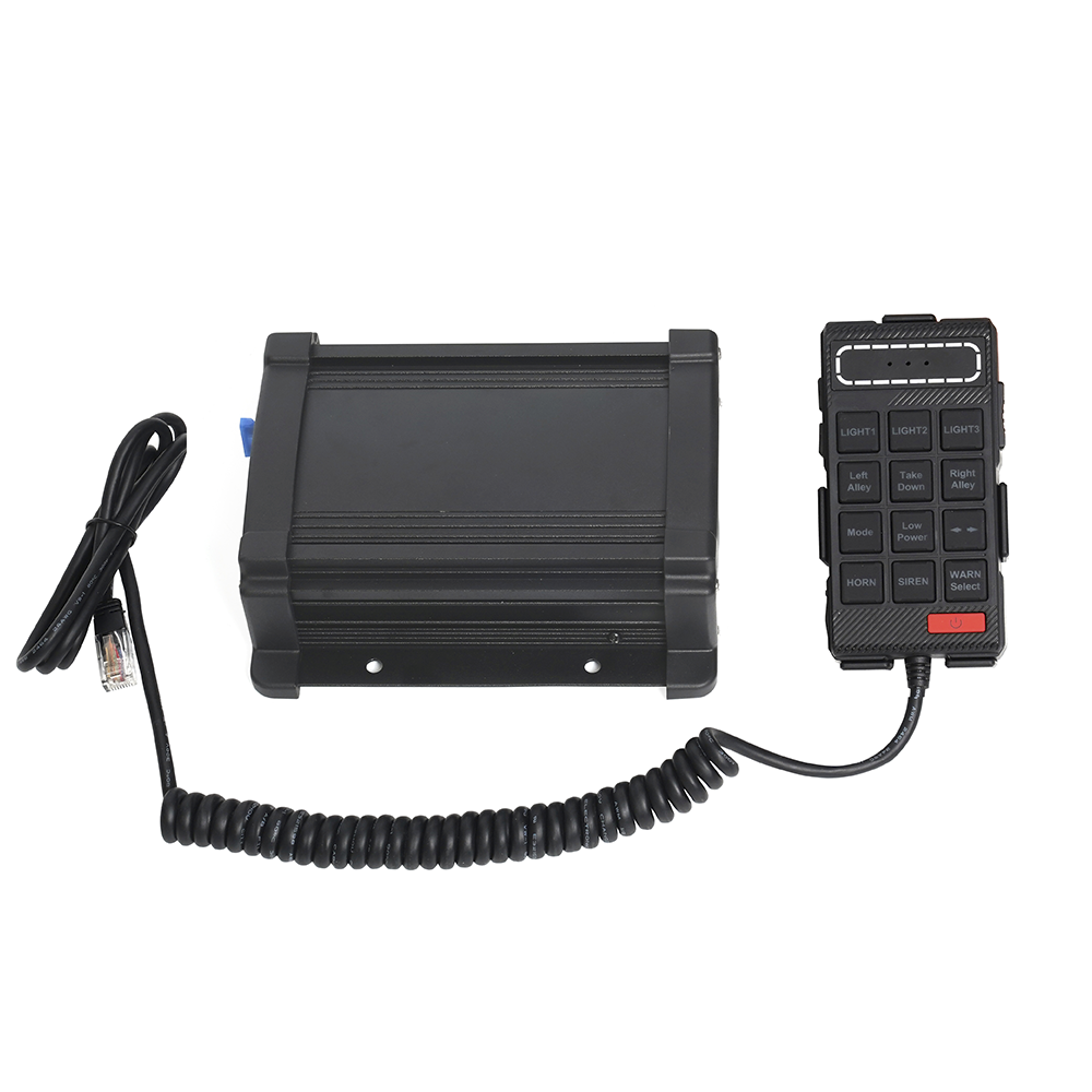 Sirena Vehicular de 100W de Potencia Con Controlador Unimando, Micrófono, Control de Tonos y Patrones de destello de Barras de Luces Serie X67 / X75 - Imagen 8
