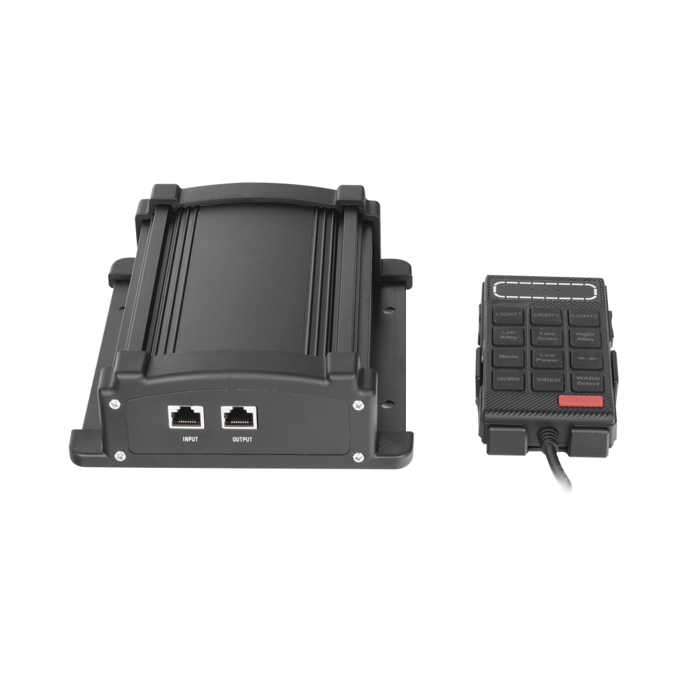 Sirena Vehicular de 100W de Potencia Con Controlador Unimando, Micrófono, Control de Tonos y Patrones de destello de Barras de Luces Serie X67 / X75 - Imagen 2