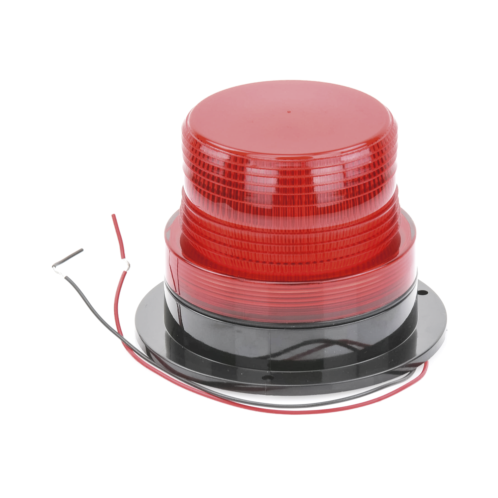 Burbuja Brillante de Larga Vida Útil, con 8 LEDs Color Rojo, Domo Rojo, 12Vcd - Imagen 2