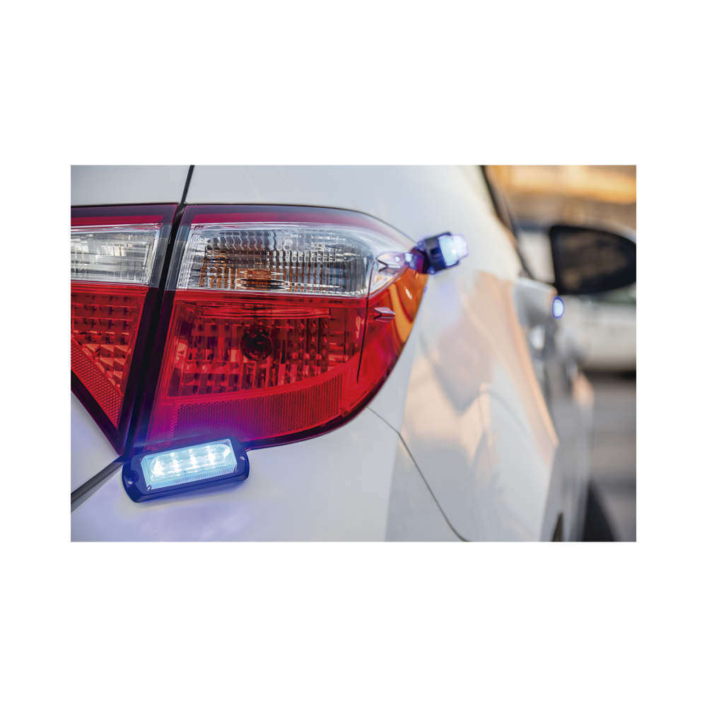 Luz Auxiliar Ultra Brillante X13 de 4 LEDs, Color Azul, con mica transparente - Imagen 4