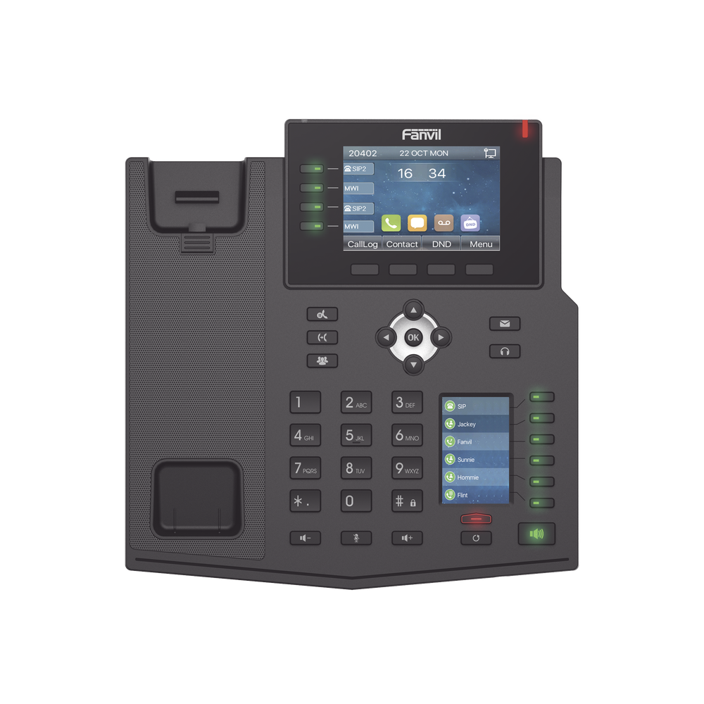 TelǸfono IP Empresarial con Estǭndares Europeos, 16 l??neas SIP con pantalla LCD a color 3.5", 30 teclas DSS/BLF, puertos Gigabit, IPv6, Opus y conferencia de 3 v??as, PoE/DC - Imagen 4