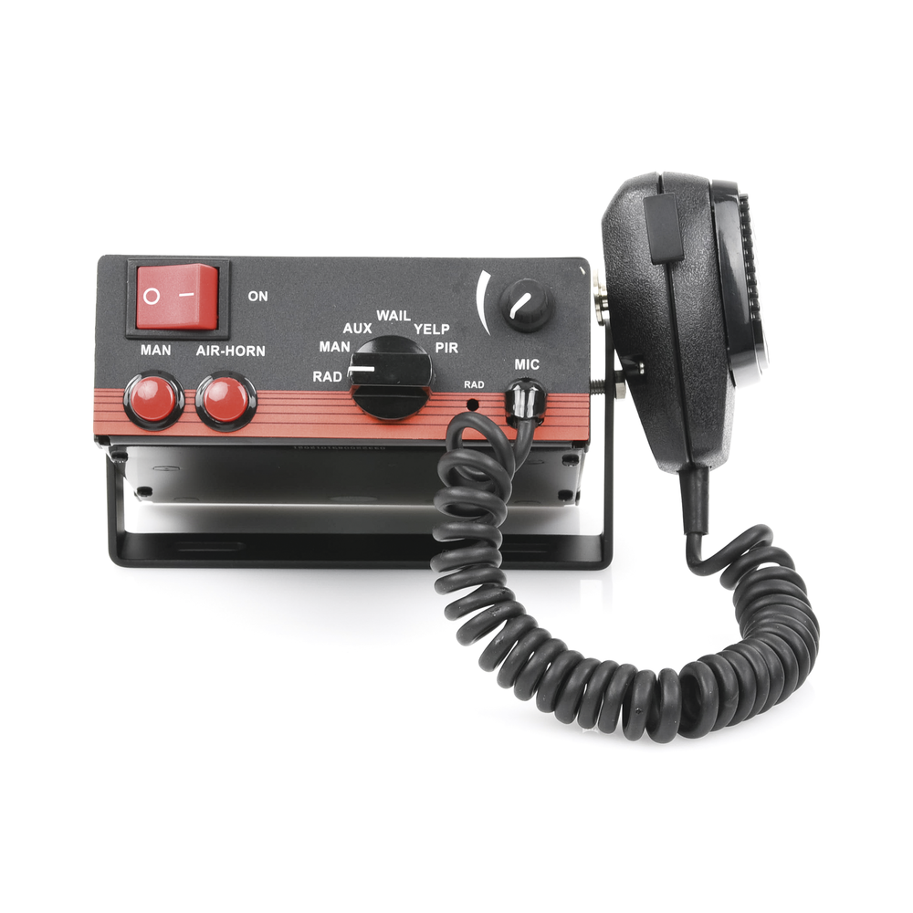Sirena Vehicular de 100W de Potencia, Con Switch Giratorio de 6 posiciones, Micrófono de Uso Rudo e Interconexión a Radio - Imagen 2