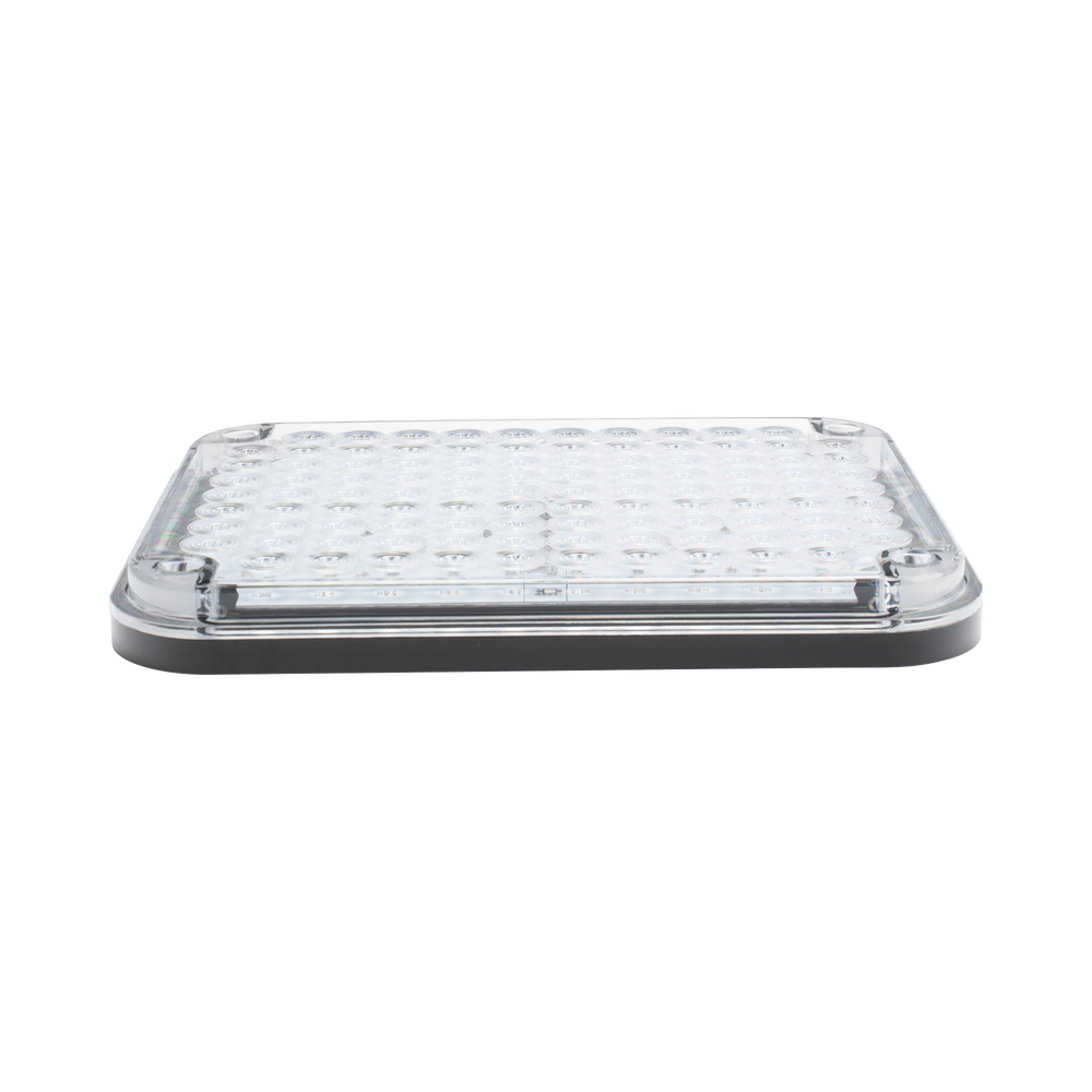 Luz de Advertencia de 9X7", Bicolor Rojo/Claro, Ideal para Ambulancias