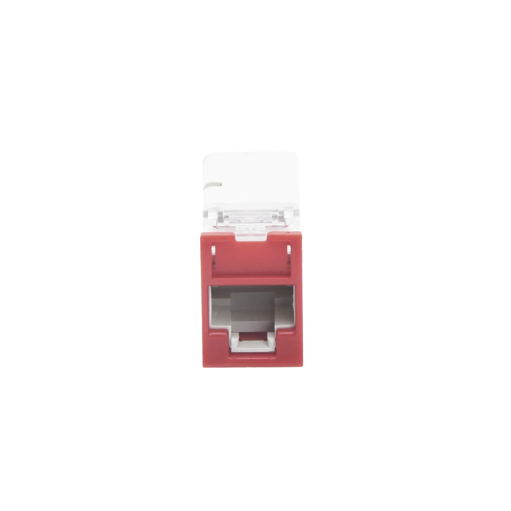 Jack Z-Max UTP Categor?a 6, Montaje H?brido en Placa de Pared (Plano y Angulado), Color Rojo