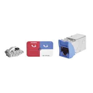 Jack Z-MAX Cat6A, Blindado, Montaje H?brido en Placa de Pared (Plano y Angulado), Color Azul