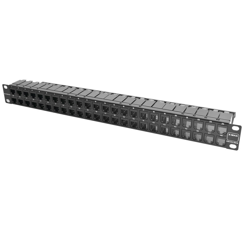 Patch Panel Z-Max de 48 Puertos, Blindado, Precargado con Jacks Categor?a 6A, Plano, 1UR - Imagen 4