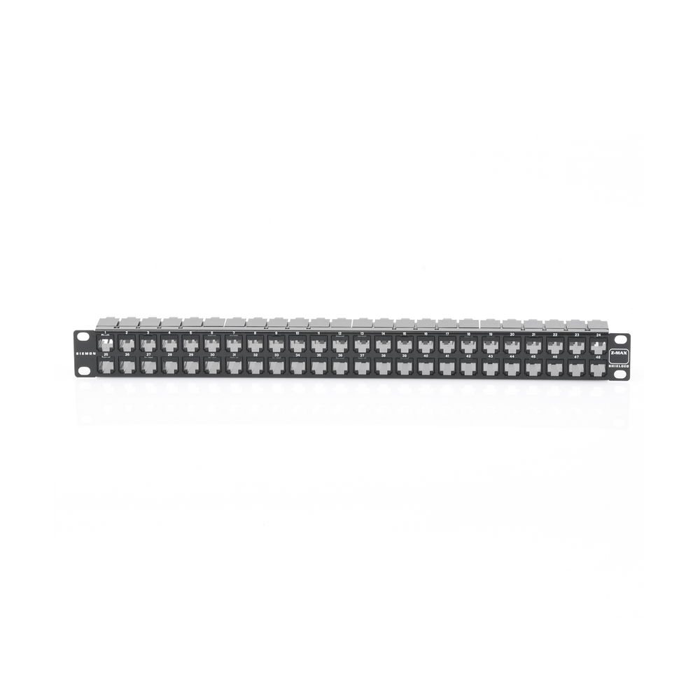 Patch Panel Z-Max de 48 Puertos, Blindado, Precargado con Jacks Categor?a 6A, Plano, 1UR - Imagen 2