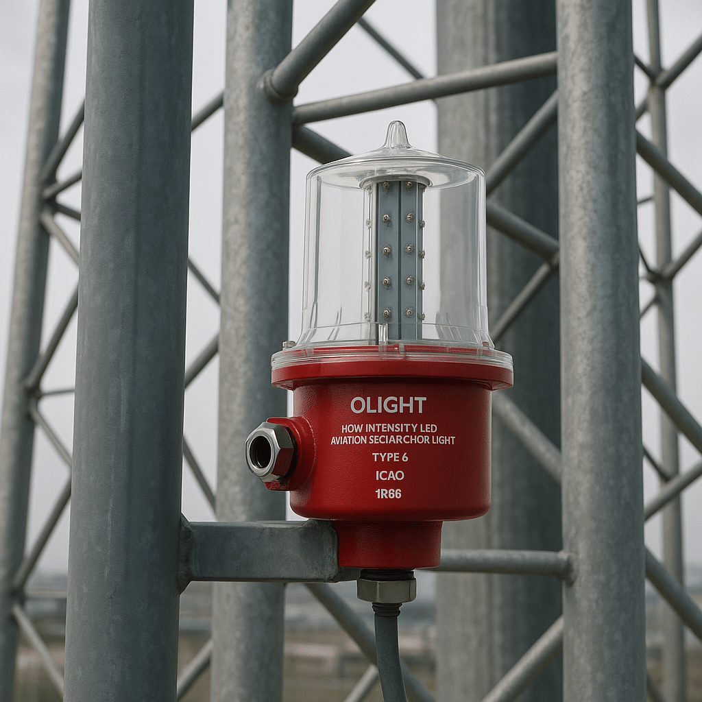 Luz de Obstrucción de Aviación LED de Baja Intensidad (Tipo B), Certificación ICAO, Protección IP66 y Alta Durabilidad para Torres y Estructuras - Imagen 2