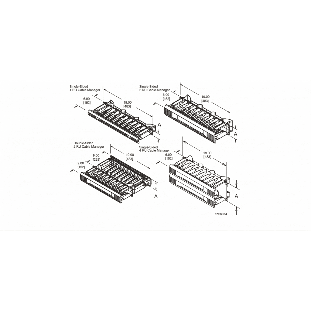 Organizador de Cables Horizontal CableTek, Sencillo (Solo Frontal), Para Rack de 19in, 2 UR - Imagen 2