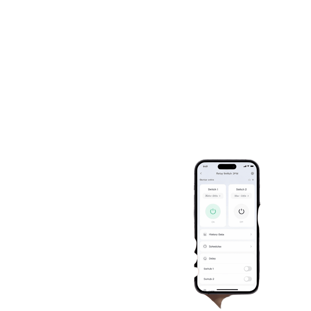 Relay Switch Inteligente 2 Canales / WiFi + BLE / Medici?n Consumo / 10A por Canal / Protecci?n Sobrecarga / Compatible Matter / 42 x 36 x 16 mm (1.7 x 1.4 x 0.6 in) - Imagen 2