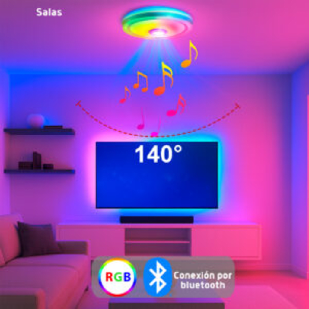 Luminario LED de 40W / 3000 Lúmenes / Ø 490mm x 66mm / Voltaje 85-265V / Temperatura Fría 6500K / Conexión Bluetooth / App iLink. - Imagen 6