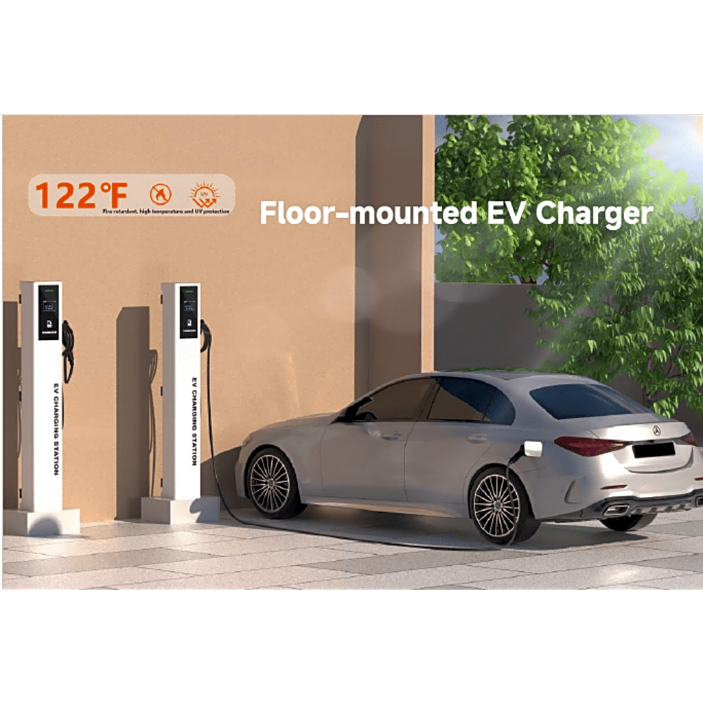 Estación de Carga para Vehículos Eléctricos Tipo Pedestal / Doble Conector Tipo 1 / 48A 11.5kW por Puerto / Pantalla LCD 4.3 Pulgadas / Conectividad RFID Sistema de Carga Inteligente / Protección IP54 / Material SGCC Galvanizad - Imagen 3