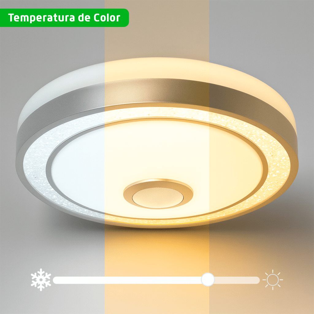 Luminario LED de 40W / 3000 Lúmenes / Ø 490mm x 66mm / Voltaje 85-265V / Temperatura Fría 6500K / Conexión Bluetooth / App iLink. - Imagen 7