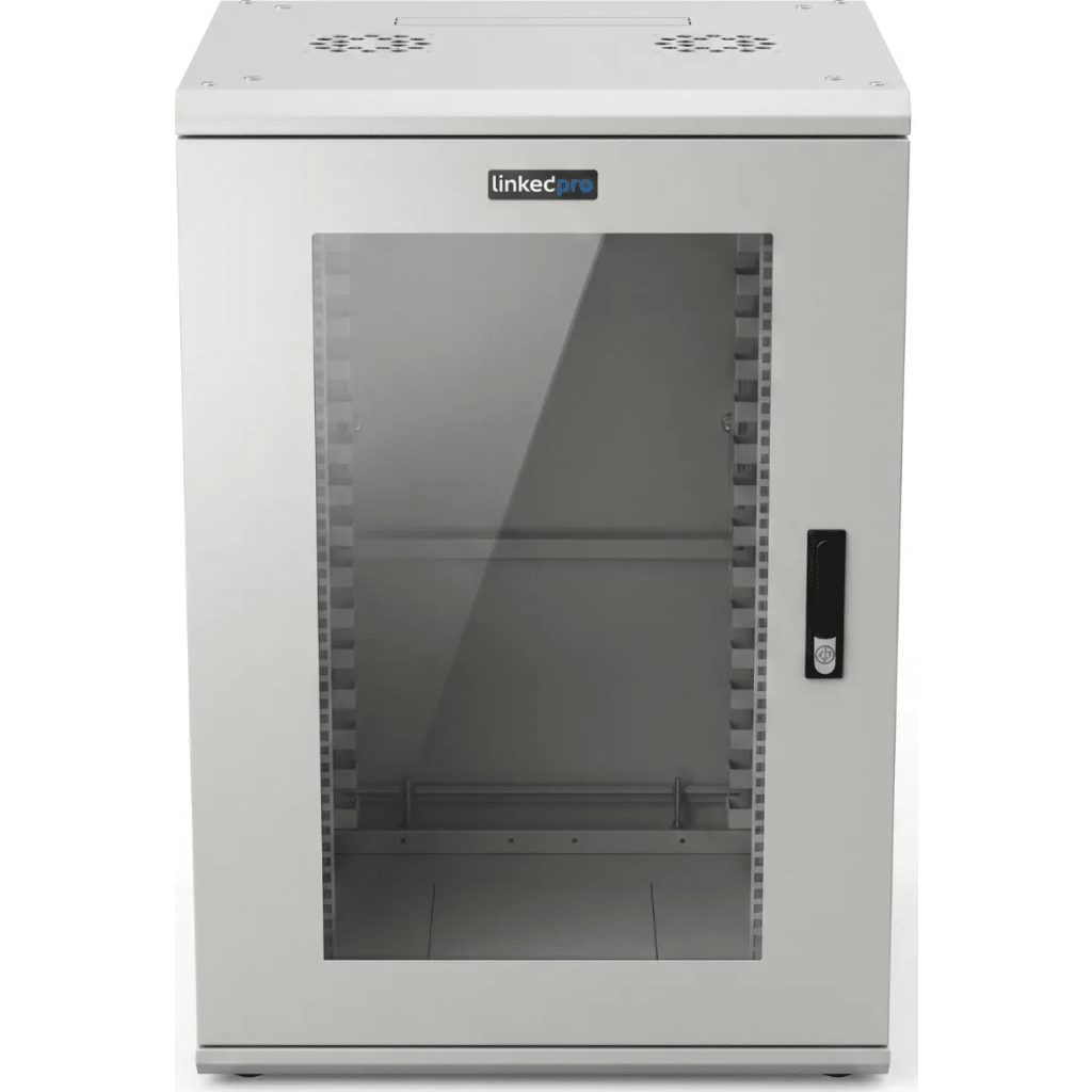 Gabinete Rack 19 Pulgadas / 18 Unidades / Piso / Puerta de Cristal / Acero Calibres 16-18-20 / Capacidad 750 kg (1653.5 lb) / Dimensiones 60 cm (23.6 in) x 93 cm (36.6 in) x 46 cm (18.1 in) - Imagen 2
