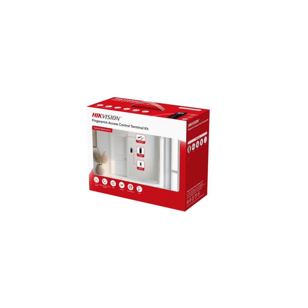 Kit Terminal Control Acceso Biométrico DS-KAS807 / Huella Digital / 2.4" LCD / 5000 Huellas + 5000 Tarjetas / IP65 / Wi-Fi + PoE / Cerradura Magnética 272 kg / Botón Touchless - Imagen 2