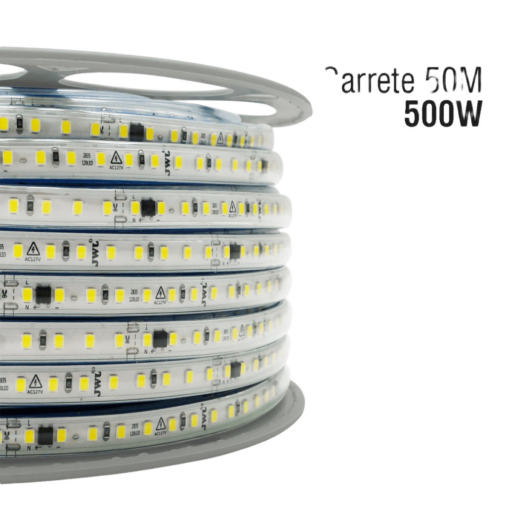 Manguera LED Luminosa Blanca de Resina Transparente y Flexible / Para uso Interior o Exterior / Carrete de 50 m/ 110V CA 4.2 A/ 500 W Potencia / T.C.C. 6500 K. - Imagen 2