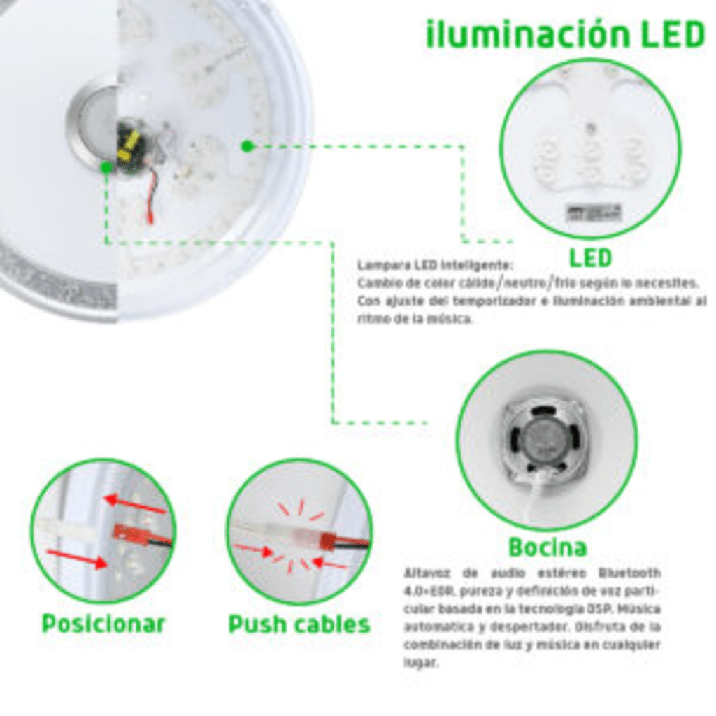 Luminario LED de 40W / 3000 Lúmenes / Ø 490mm x 66mm / Voltaje 85-265V / Temperatura Fría 6500K / Conexión Bluetooth / App iLink. - Imagen 2