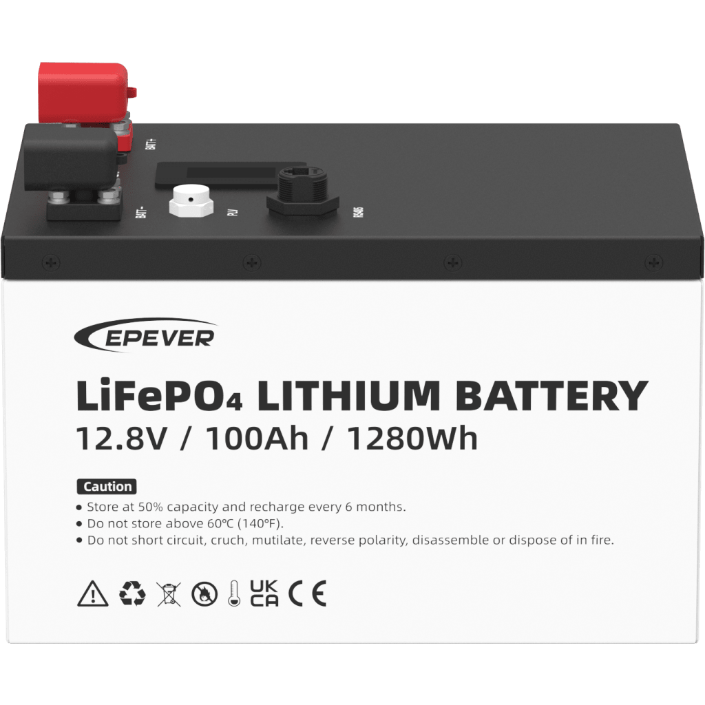 Batería de Litio LiFePO4 12.8Vcc, 100Ah, 1.28KwH, Pantalla LCD para Monitoreo Local, Carcasa Metálica - Imagen 2