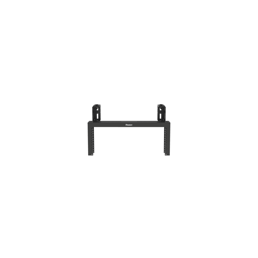 Rack de Distribución Aéreo de 2 Postes PanZone®, Rieles Roscados #12-24, de 4 UR, Color Negro - Imagen 2