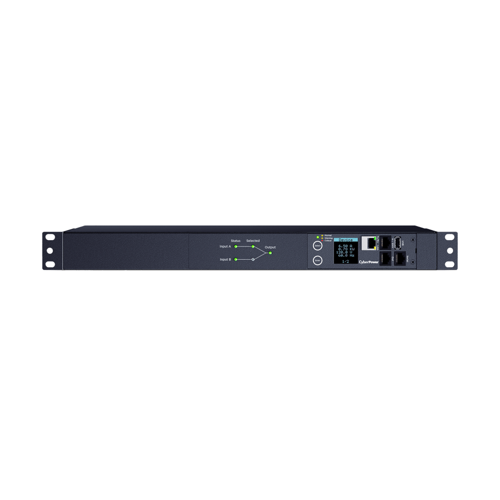 PDU ATS (Fuente Redundante Auto-transferible) Monitoreable, Para Distribuci??n de Energ??a, 2 Entradas 120 Vca NEMA5-15P, Con 10 Salidas NEMA 5-15R, Horizontal 19in, 1UR - Imagen 2