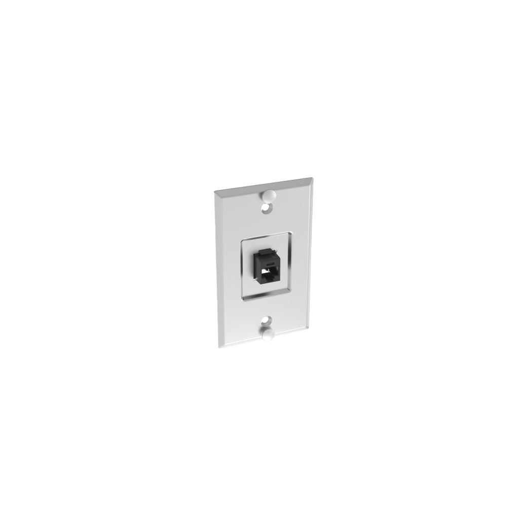 Placa de Pared Telefónica, Salida de 1 Puerto Keystone, Con Jack Cat5e Estilo TP, de Acero Inoxidable - Imagen 2