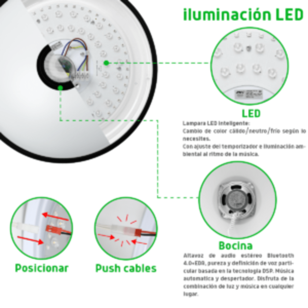 Luminario LED JLAR-3003 / 30W / 2400 Lúmenes / Bluetooth Control App / Voltaje 85-265V / Temperatura 6500K Fría / Garantía 3 Años - Imagen 4