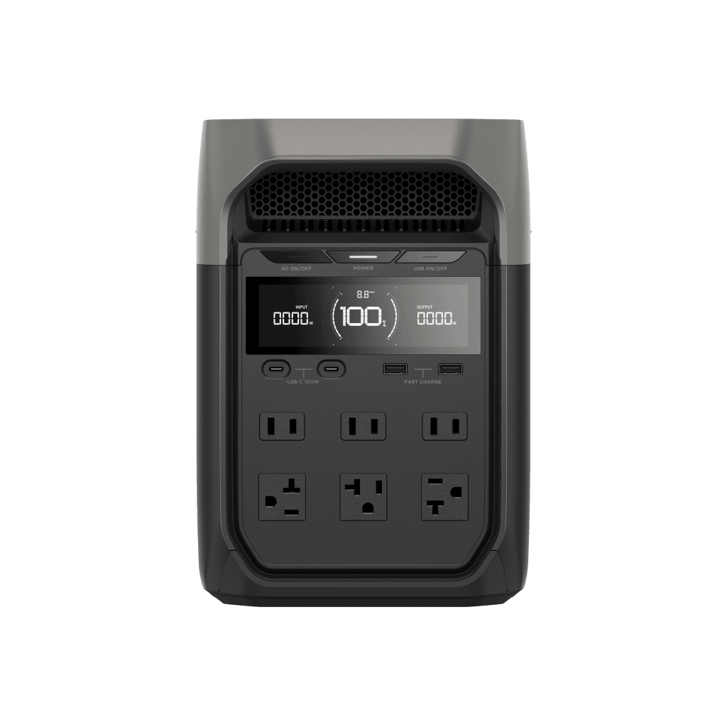 Estación de Energía Portátil Delta 3 1024Wh Litio LFP / 6 AC 1800 W (Max. 2200W) / 2 USB-C 100W / Capacidad para Aumentar Respaldo / Cargador de Coche 10A a 12.6V / Conectividad WiFi y Bluetooth (App) / Carga Solar 500W Max. - Imagen 3