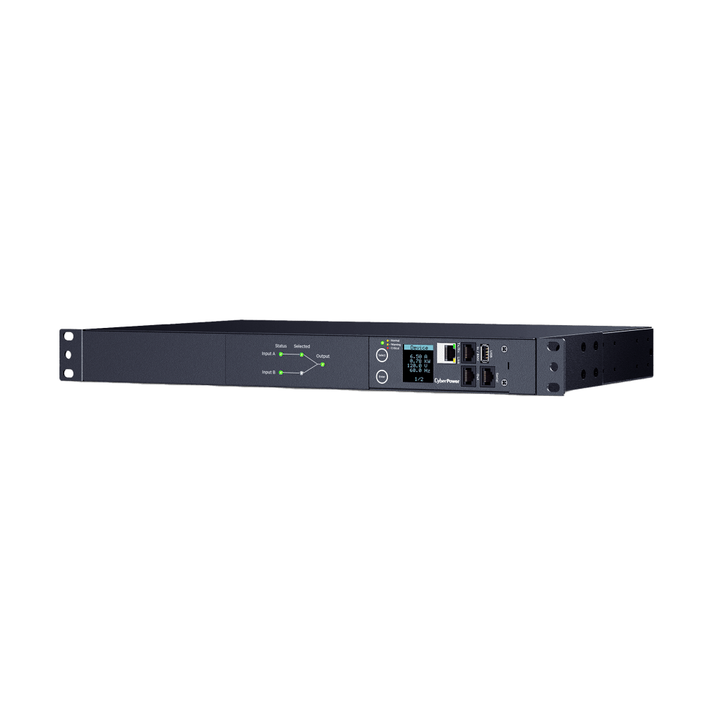 PDU ATS (Fuente Redundante Auto-transferible) Monitoreable, Para Distribuci??n de Energ??a, 2 Entradas 120 Vca NEMA5-15P, Con 10 Salidas NEMA 5-15R, Horizontal 19in, 1UR - Imagen 3