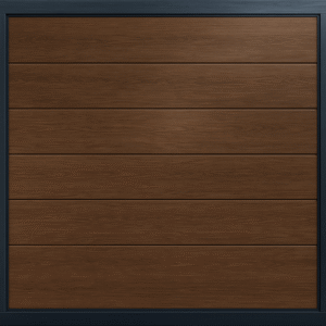 Puerta de Garage de Alta Calidad / Linea Central / Imitacion madera / oscura / 8x9 pies / AISLADA / Estilo Americana.