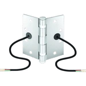 Bisagra de Transferencia Eléctrica SD-H412 / 12-24 VAC/VDC / 4 Hilos 28AWG / Acero Resistente a Vandalismo / Transferencia de Energía y Datos / Reemplazo de Bisagra Estándar