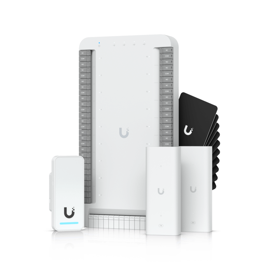 Kit de Inicio para Ascensor UniFi Access / PoE para Selección de Piso / Hasta 18 Pisos / Incluye Elevador Hub / G2 Lector / 2 Extensores PoE / 10 Tarjetas de Acceso / Interior y Exterior / NDAA Cumple