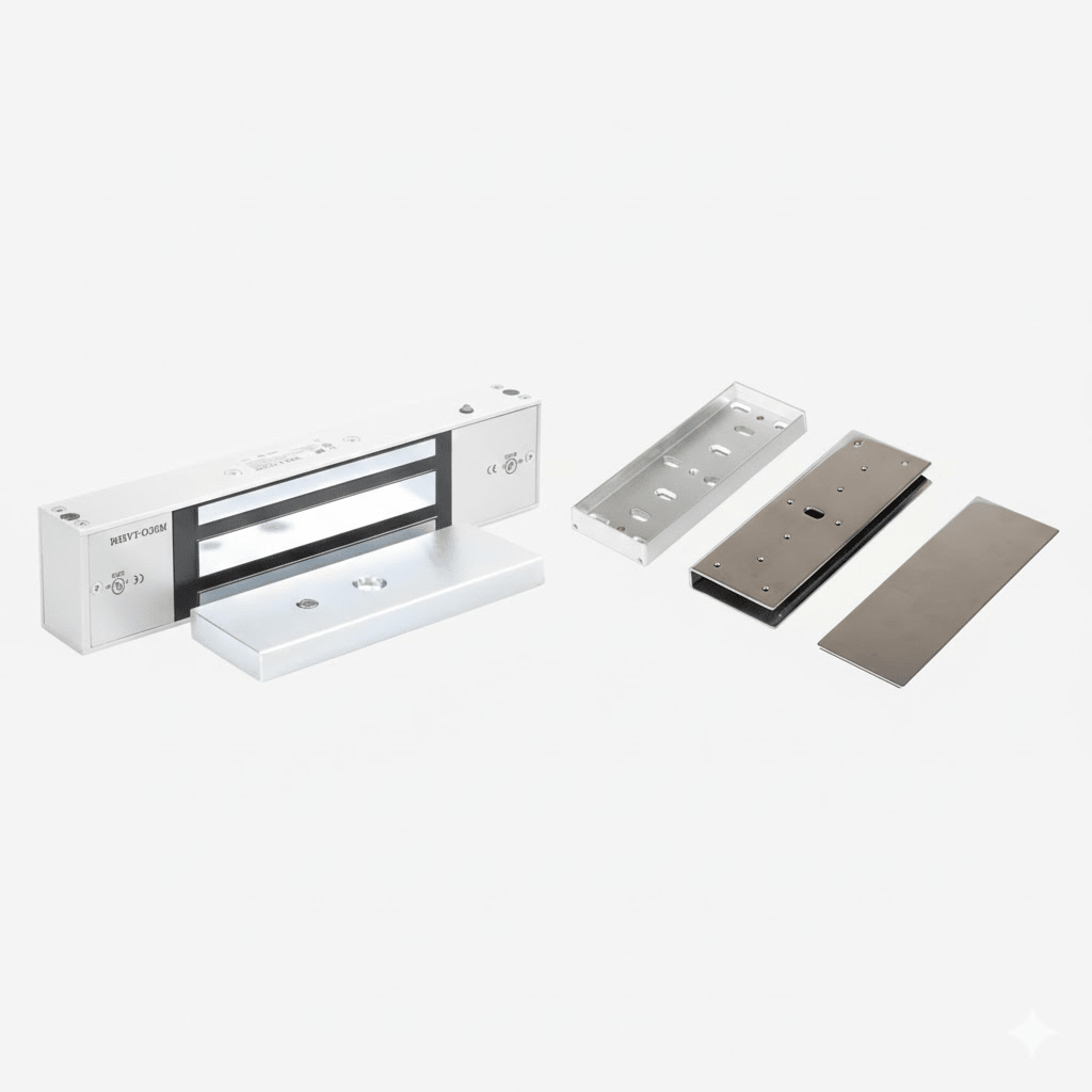 Kit Para Control de Acceso Incluye Chapa Magnética de 1200 Lbs / Montaje En "U" Para Puerta de Cristal / Uso Interior / Certificación UL