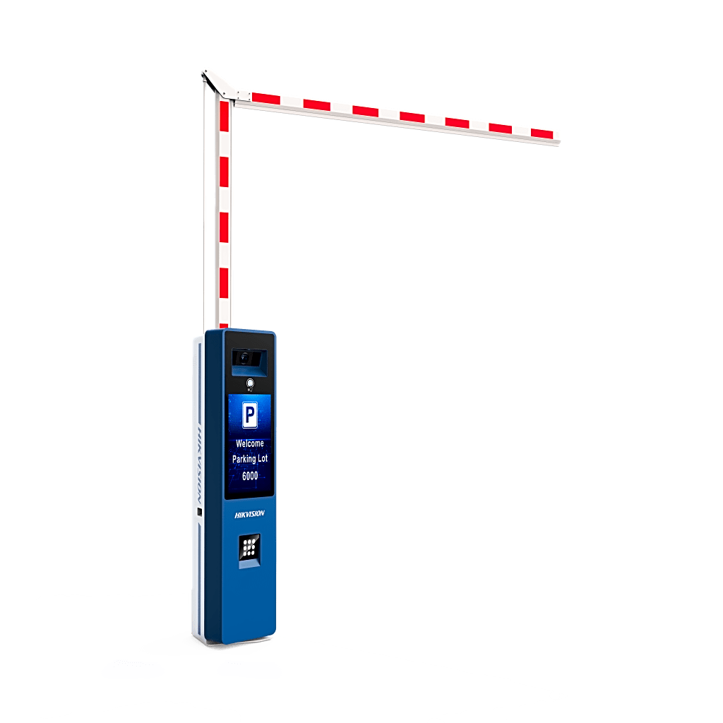 Barrera Vehicular DERECHA Todo en Uno / Brazo Articulado Incluido de 4 mts / Cámara ANPR Integrada / Boton de Ayuda / Pantalla LCD / Apertura en 4 segundos