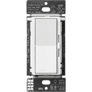 (Caseta Wireless) DIVA Atenuador de pared. Aumenta/Disminuye Intensidad de Iluminación. No requiere cable neutro. 150W LED / 600W INC/HAL