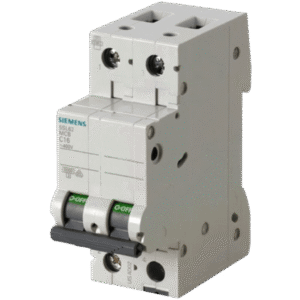 Interruptor Riel Dinn Tipo 5SL6, 2 polos, 10 amp