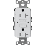 Tomacorriente 125V 15A resistente a manipulaciones, color negro.