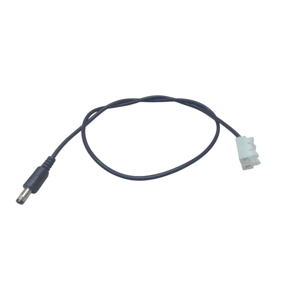 Cable con Conector Macho (Pigtail) | Forro Negro | Terminal Blanca | Alimentación para Vcc con Puntas Libres | Polarizado | Largo 22 cm ( 8.66 Pulgadas) | Calibre 22AWG.