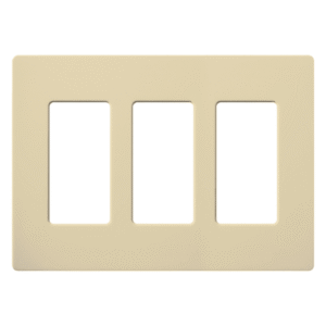 Placa de pared 3 espacios, color blanco, para atenuador (dimmer), switch ó control remoto PICO inalámbrico.