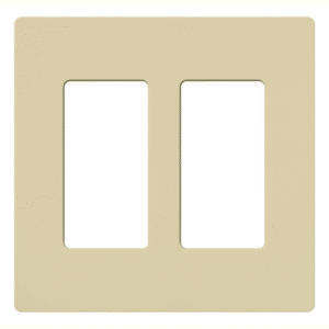 Placa de pared 2 espacios, para atenuador (dimmer), apagador ó control remoto inalámbrico LUTRON.