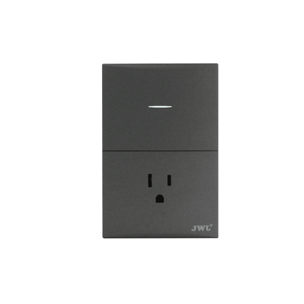 Placa con Interruptor Sencillo y 1 Toma Corriente 10 -15 A 127 V 60 Hz.